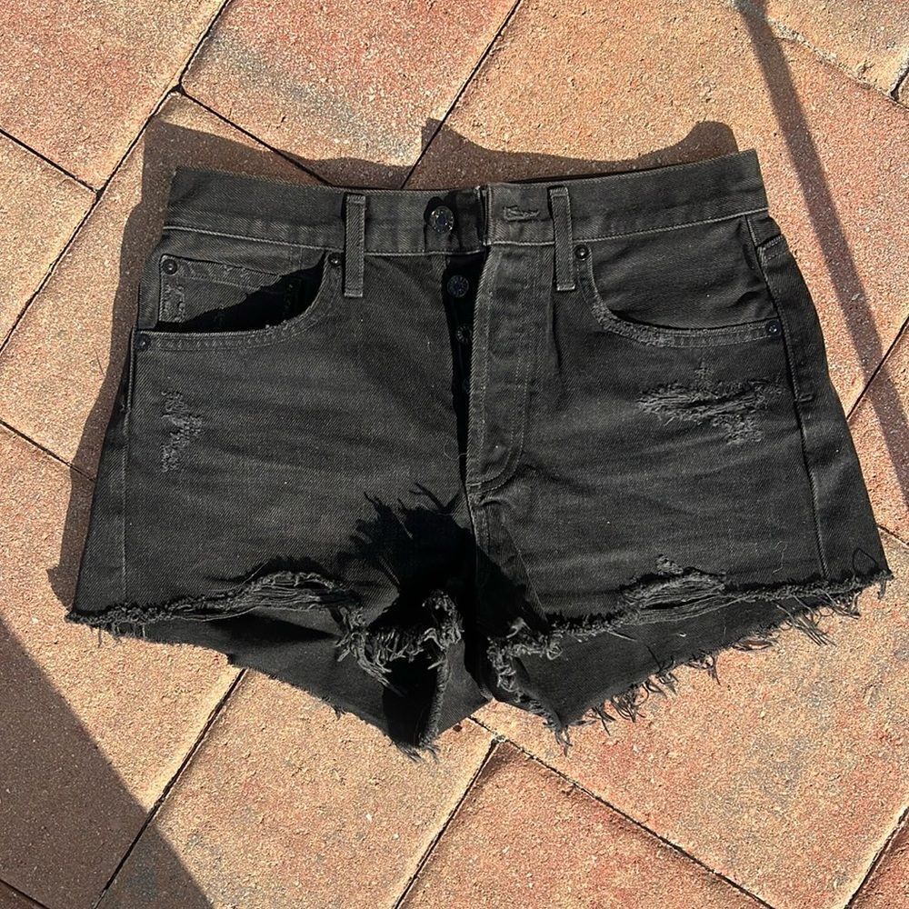 AGolde Black Shorts - Size 25 - Never Worn - Jean Shorts - Buttons